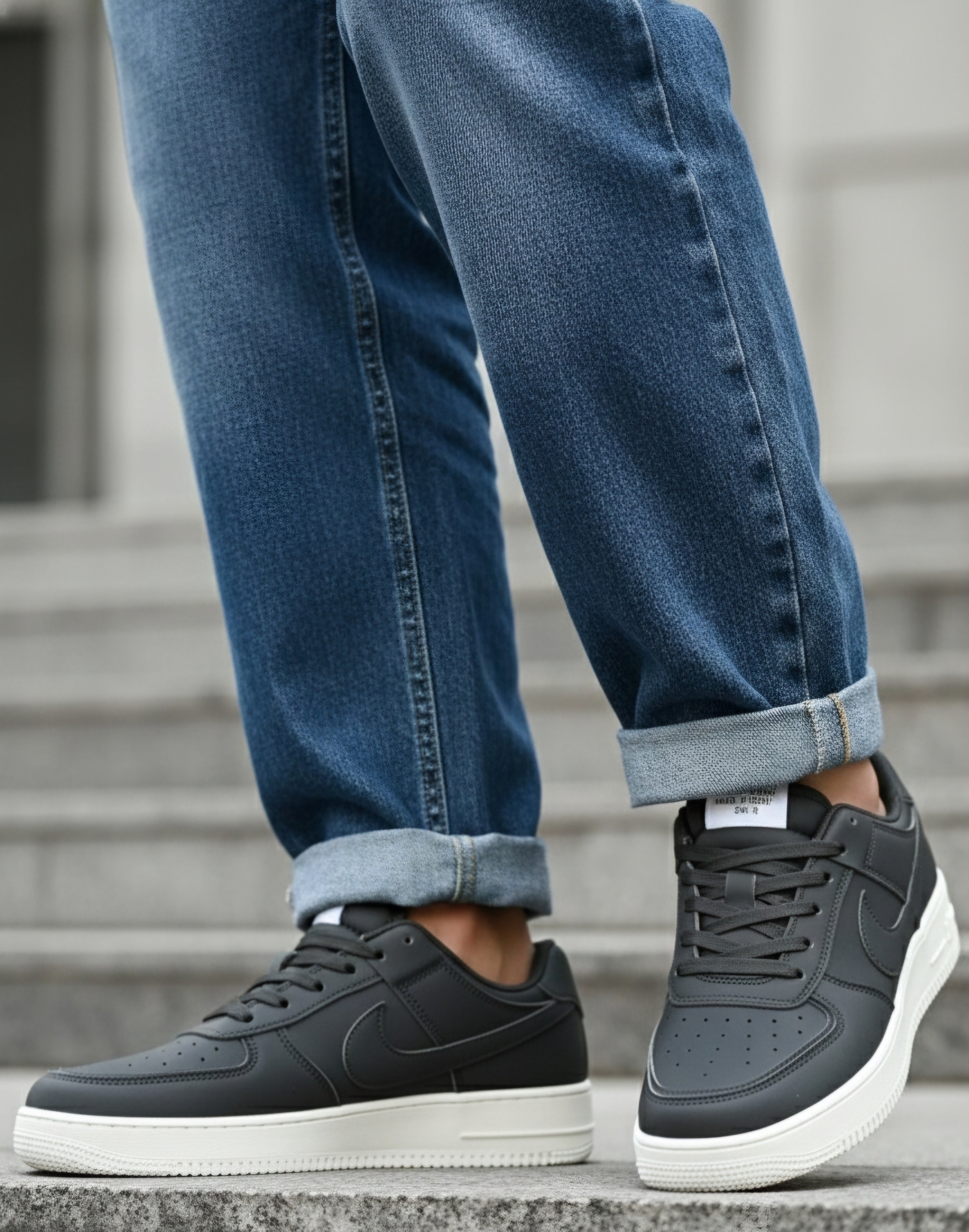 Men’s Black Casual Sneakers | Stylish Lace-Up Daily Wear Shoes
