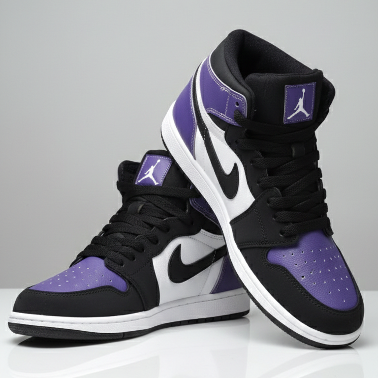 Hi-Neck black purple sneaker