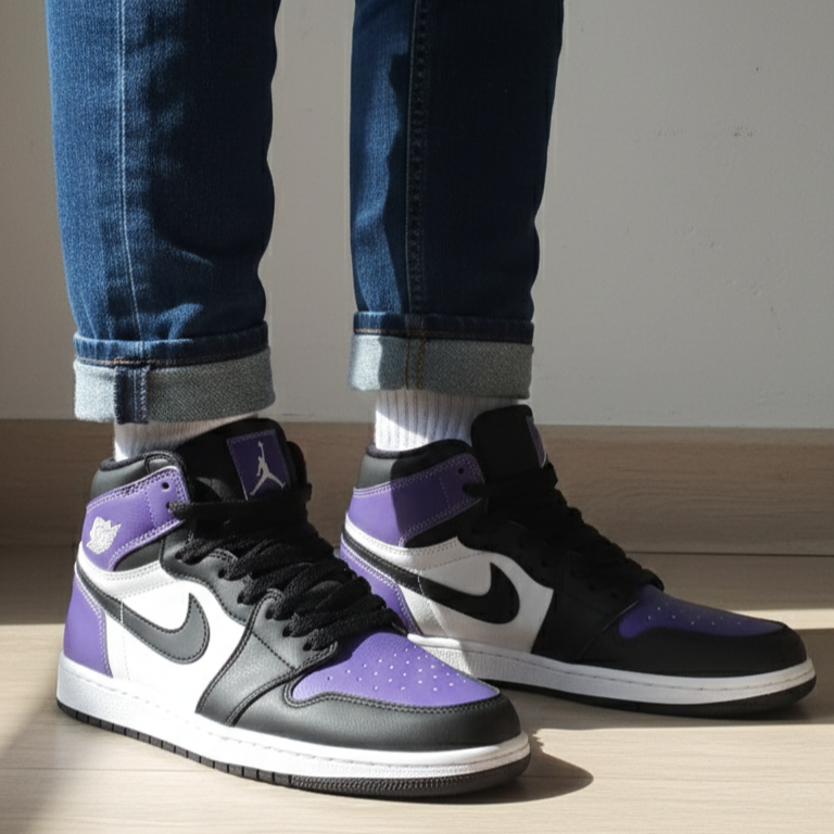 Hi-Neck black purple sneaker
